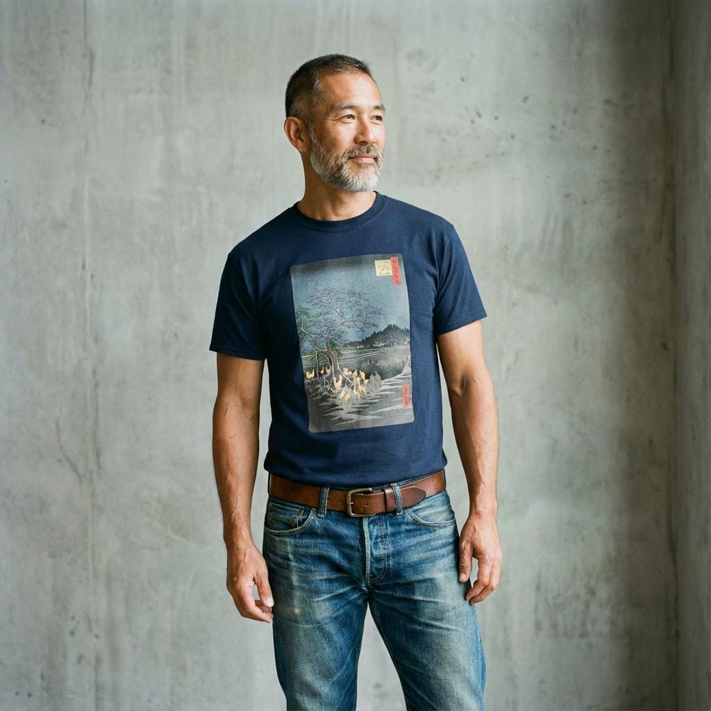 Fox Fires on New Year’s Eve - T-Shirt-Kokin Denju-