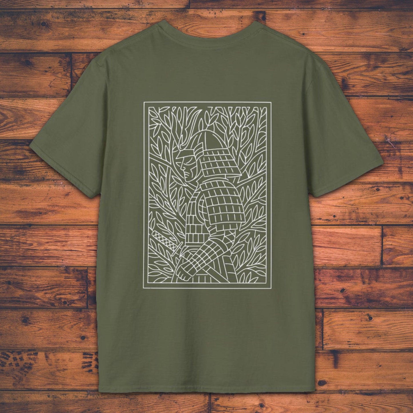 Line Art Samurai - T-Shirt-Kokin Denju-