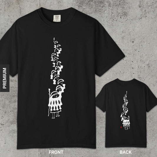 Procession of Monks - Premium T-Shirt-Kokin Denju-23513351715119494255