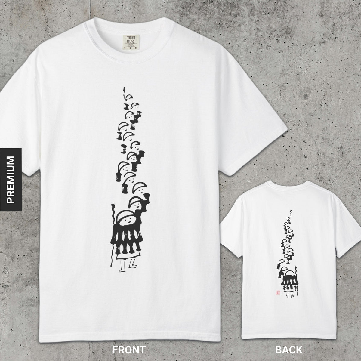 Procession of Monks - Premium T-Shirt-Kokin Denju-32392450927699700912