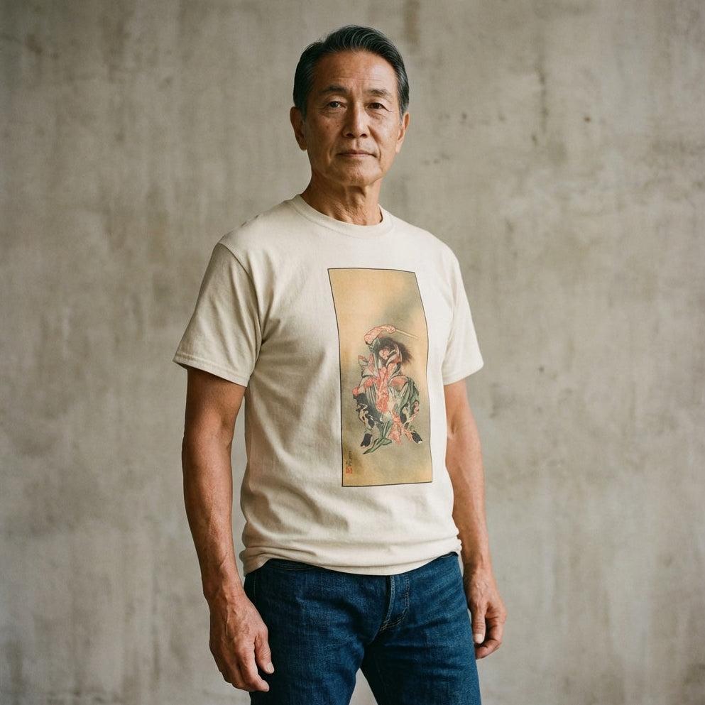 Shōki Killing a Demon - T-Shirt-Kokin Denju-