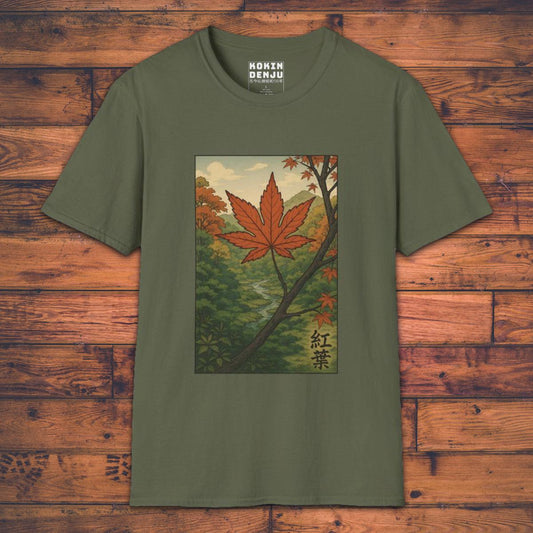 Autumn Leaves - Momiji - T-Shirt-Kokin Denju-62938970625577594157