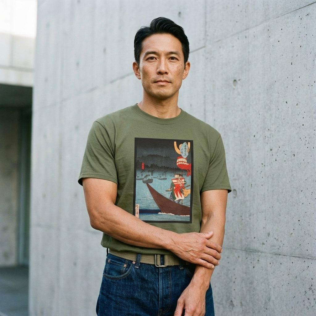 Crossing the Tenryū River - T-Shirt-Kokin Denju-