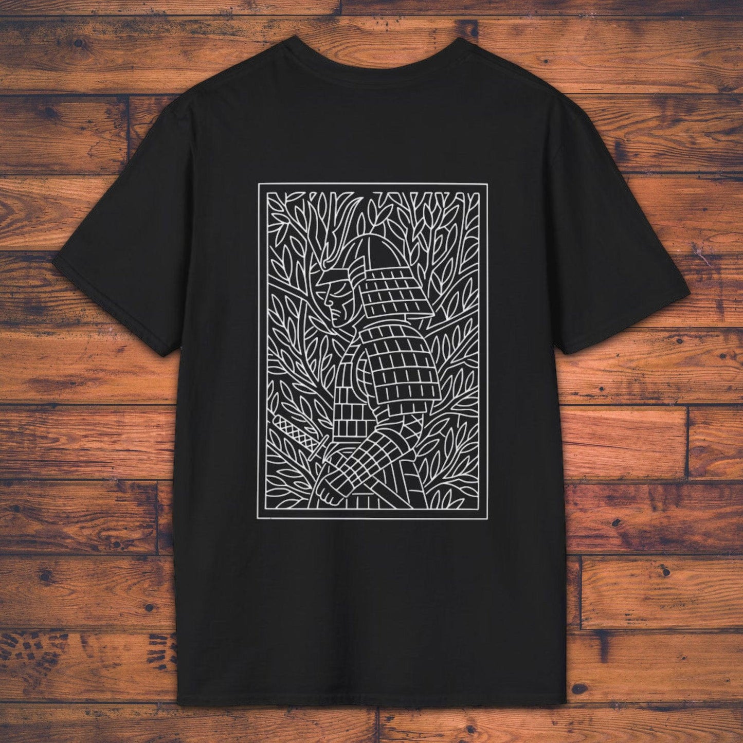 Line Art Samurai - T-Shirt-Kokin Denju-