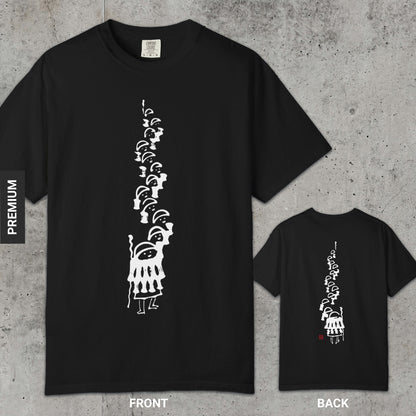 Procession of Monks - Premium T-Shirt-Kokin Denju-23513351715119494255
