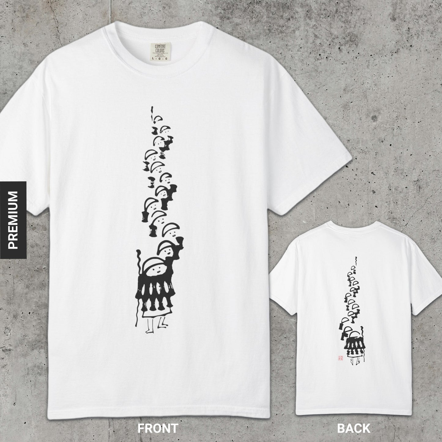 Procession of Monks - Premium T-Shirt-Kokin Denju-32392450927699700912