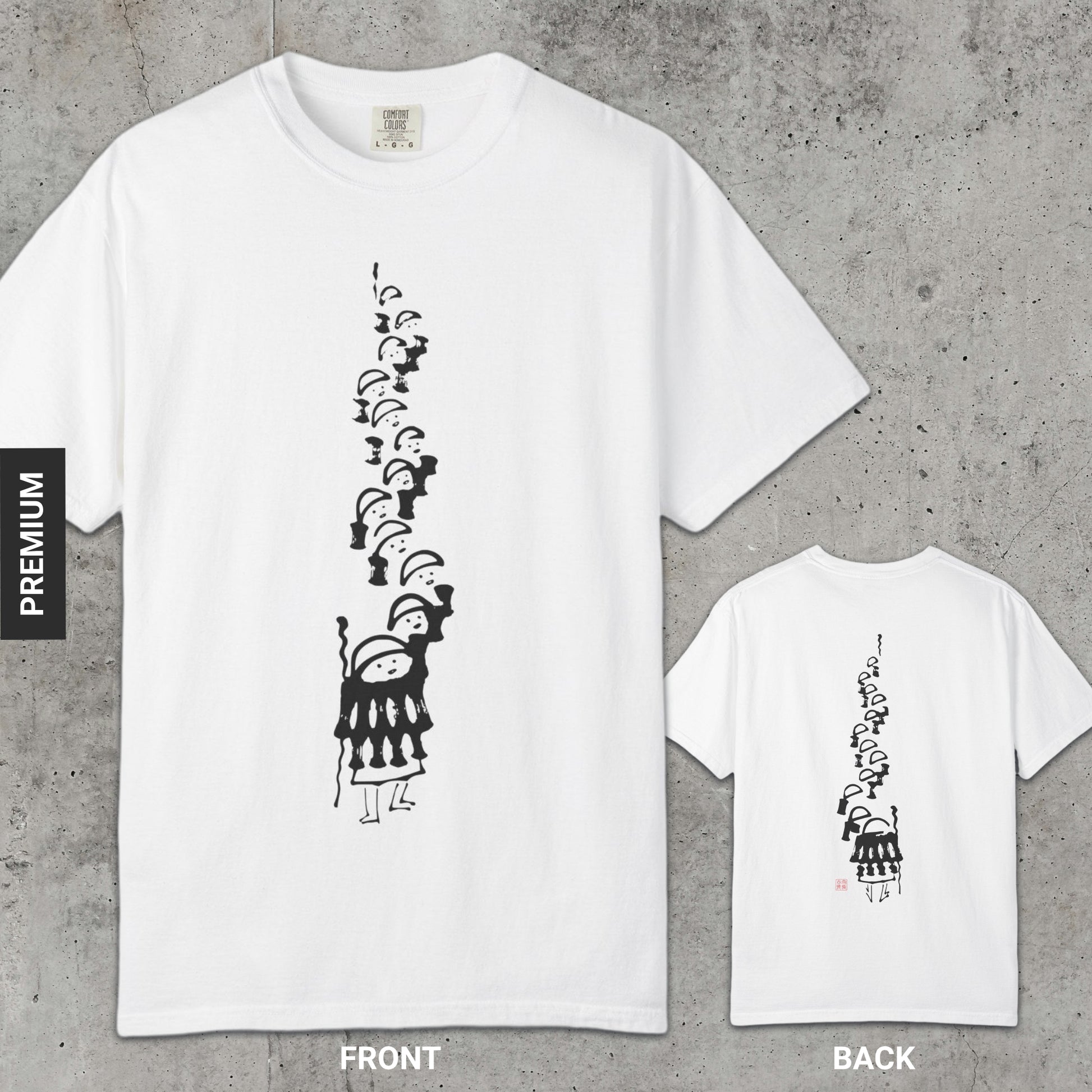 Procession of Monks - Premium T-Shirt-Kokin Denju-32392450927699700912