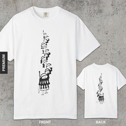 Procession of Monks - Premium T-Shirt-Kokin Denju-32392450927699700912
