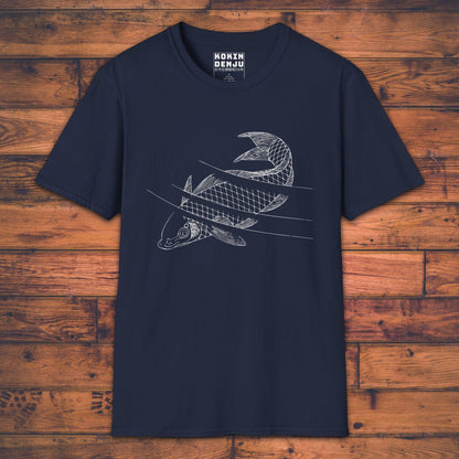Swimming Carp - T-Shirt-Kokin Denju-77632979430845371698